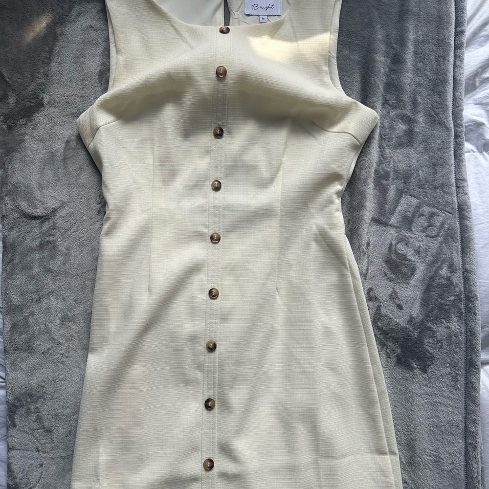 Cream Button-Down Dress